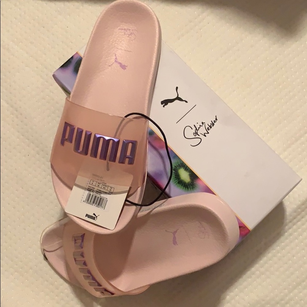 Puma x Sofia Webster Pink Kelly Slides.